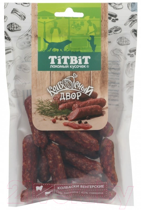 Лакомство для собак TiTBiT Колбаски Венгерские Колбасный двор / 22443 (80г)