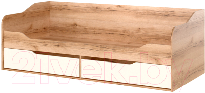 Кровать-тахта Просто Хорошая Мебель Рио 1 К с ящиками 0.9x2.0 / 00-00099125 (дуб делано/белый)