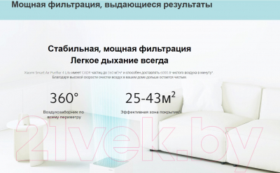 Очиститель воздуха Xiaomi Smart Air Purifier 4 Lite / BHR5274GL/AC-M17-SC