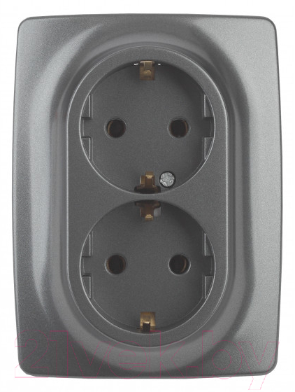 Розетка ЭРА Schuko 12-2108-12 / Б0036448 (графит)
