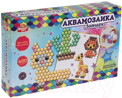 Развивающая игра MultiArt Аквамозаика Зоопарк / ABMA600-1