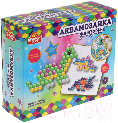 Развивающая игра MultiArt Аквамозаика Динозавры / ABMA300-12