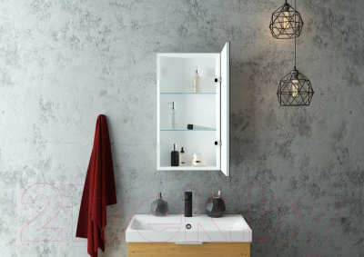 Шкаф с зеркалом для ванной Континент Allure Led 35х65 R
