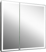 Шкаф с зеркалом для ванной Континент Mirror Box Black Led 80х80 - 
