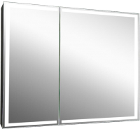 Шкаф с зеркалом для ванной Континент Mirror Box Black Led 100x80 - 