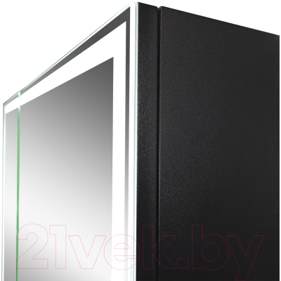 Шкаф с зеркалом для ванной Континент Mirror Box Black Led 100x80