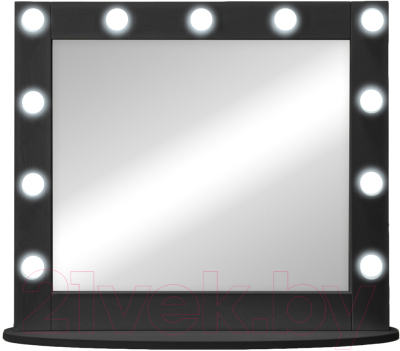 Зеркало Континент Гримерное 11 ламп 80х70 (черный)