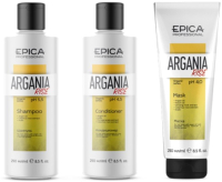 Набор косметики для волос Epica Professional Argania Rise Organic Шамп+Кондиц+Маска (250мл+250мл+250мл) - 