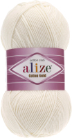 Пряжа для вязания Alize Cotton Gold 55% хлопок, 45% акрил / 62 (330м, кремовый) - 