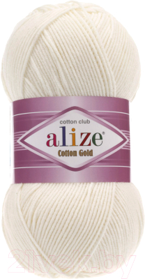 Пряжа для вязания Alize Cotton Gold 55% хлопок, 45% акрил / 62 (330м, кремовый)