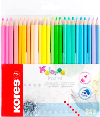 Набор цветных карандашей Kores Pastel / 93321 (24шт)