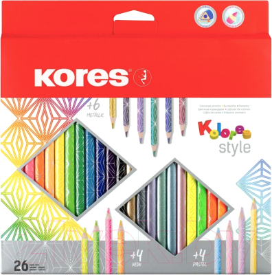 Набор цветных карандашей Kores Style / 93320 (26шт)