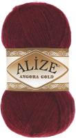 Пряжа для вязания Alize Angora Gold 20% шерсть, 80% акрил / 57 (550м, бордовый) - 