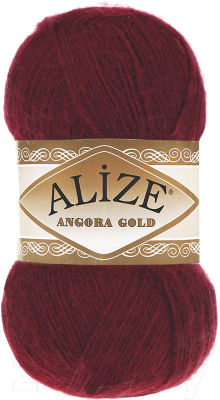 Пряжа для вязания Alize Angora Gold 20% шерсть, 80% акрил / 57 (550м, бордовый)
