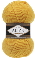 Пряжа для вязания Alize Lanagold 51% акрил, 49% шерсть / 216 (240м, желтый) - 