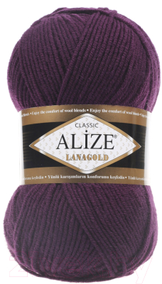 Пряжа для вязания Alize Lanagold 51% акрил, 49% шерсть / 111 (240м, слива)