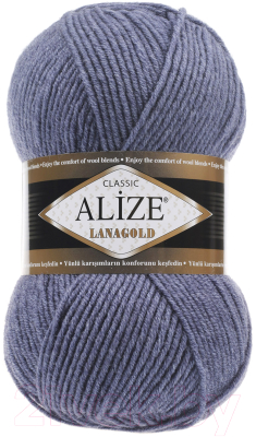 Пряжа для вязания Alize Lanagold 51% акрил, 49% шерсть / 203 (240м, джинсовый меланж)