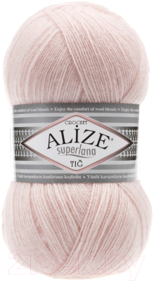 Пряжа для вязания Alize Superlana tig 25% шерсть, 75% акрил / 271 (570м, жемчужно-розовый)
