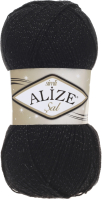Пряжа для вязания Alize Sal sim 95% акрил, 5% металлик / 60  (460м, черный) - 