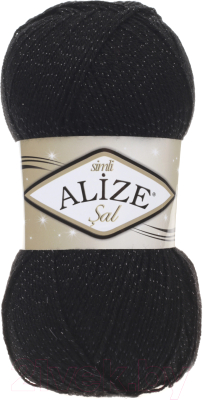 Пряжа для вязания Alize Sal sim 95% акрил, 5% металлик / 60  (460м, черный)