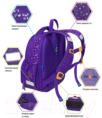 Школьный рюкзак Berlingo Little Wizard / RU06303 (фиолетовый)