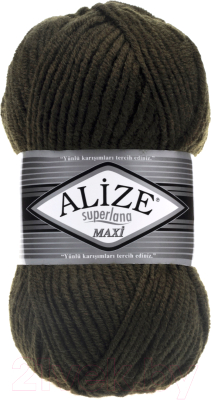 Пряжа для вязания Alize Superlana Maxi 75% акрил, 25% шерсть / 241 (100м, темно-зеленый)