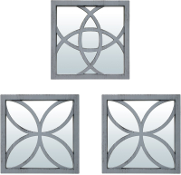 Комплект зеркал декоративных QWERTY Варенна / 74060 (3шт, серый) - 
