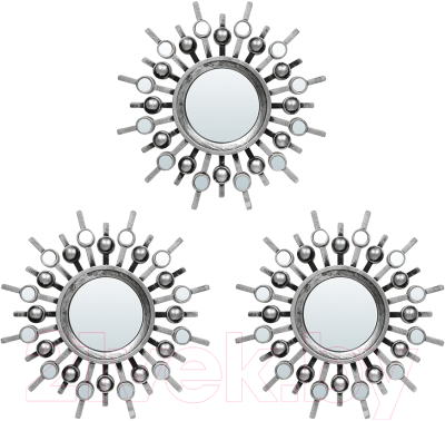 Комплект зеркал декоративных QWERTY Беладжио / 74058 (3шт, серебристый)