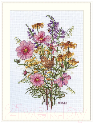 Набор для вышивания Merejka Сентябрьские цветы и крапивник / K-197