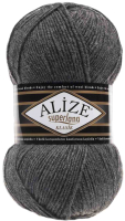 Пряжа для вязания Alize Superlana Klasik 25% шерсть, 75% акрил / 182 (280м, темно-серый) - 
