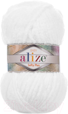 Пряжа для вязания Alize Softy Plus 100% микрополиэстер / 55 (120м, белый)