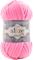 Пряжа для вязания Alize Velluto 100% микрополиэстер / 121 (68м, розовый леденец) - 