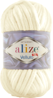 Пряжа для вязания Alize Velluto 100% микрополиэстер / 62 (68м, молочный) - 