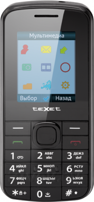Мобильный телефон Texet TM-103 (черный) - общий вид
