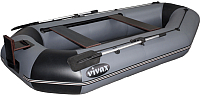 Гребная лодка Vivax К280Т с полом-сланью (без киля, серый/черный) - 