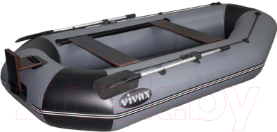 Надувная лодка Vivax К280Т с полом-сланью (без киля, серый/черный)
