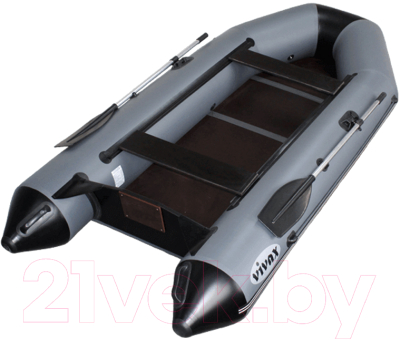 Надувная лодка Vivax Т330 с полом-книгой (с килем, серый/черный)