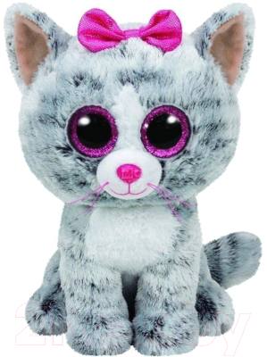Мягкая игрушка TY Beanie Boo's Кошка Kiki / 37075 (серый)