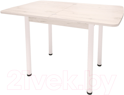 Обеденный стол Millwood Алтай-03 120x80 (дуб белый Craft/металл белый)