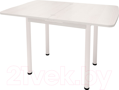 Обеденный стол Millwood Алтай-03 комфорт 80x120 (сосна белая Loft/металл белый)