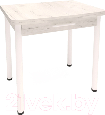 Обеденный стол Millwood Алтай-04 Комфорт (дуб белый Craft/металл белый)