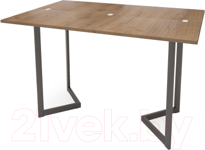 Обеденный стол Millwood Арлен 1 38-76x110x75 (дуб табачный Craft/металл черный)