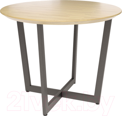 Обеденный стол Millwood Loft O D120x75 (дуб натуральный/металл черный)