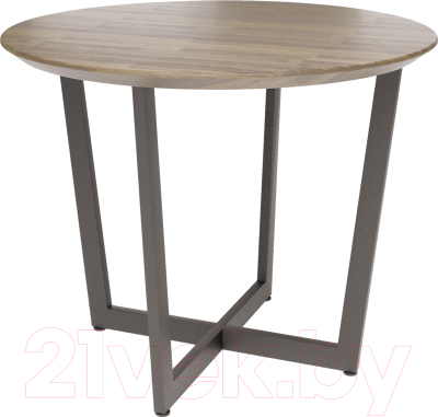 Обеденный стол Millwood Loft O D120x75 (дуб темный/металл черный)