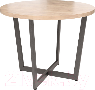 Обеденный стол Millwood Loft O Light D120x75 (дуб табачный Craft/металл черный)
