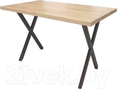 Обеденный стол Millwood Loft X Light 120x70 (дуб золотой Craft/металл черный)