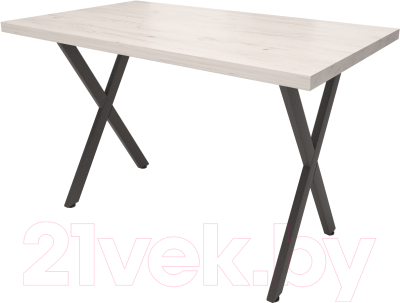 Обеденный стол Millwood Loft X Light 160x80 (дуб белый Craft/металл черный)