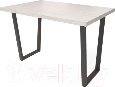 Обеденный стол Millwood Loft U Light 120x70 (дуб белый Craft/металл черный)