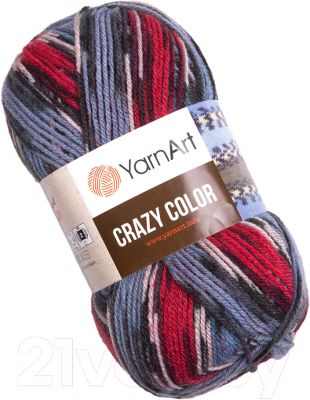 Пряжа для вязания Yarnart Crazy color 25% шерсть, 75% акрил / 164 (260м, принт)