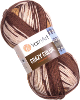 

Пряжа для вязания, Crazy color 25% шерсть, 75% акрил / 138